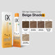 GK Hair Cream Color packaging with beige shades swatches on a gray background