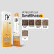 GK Hair Cream Color packaging with sand shades swatches on a gray background