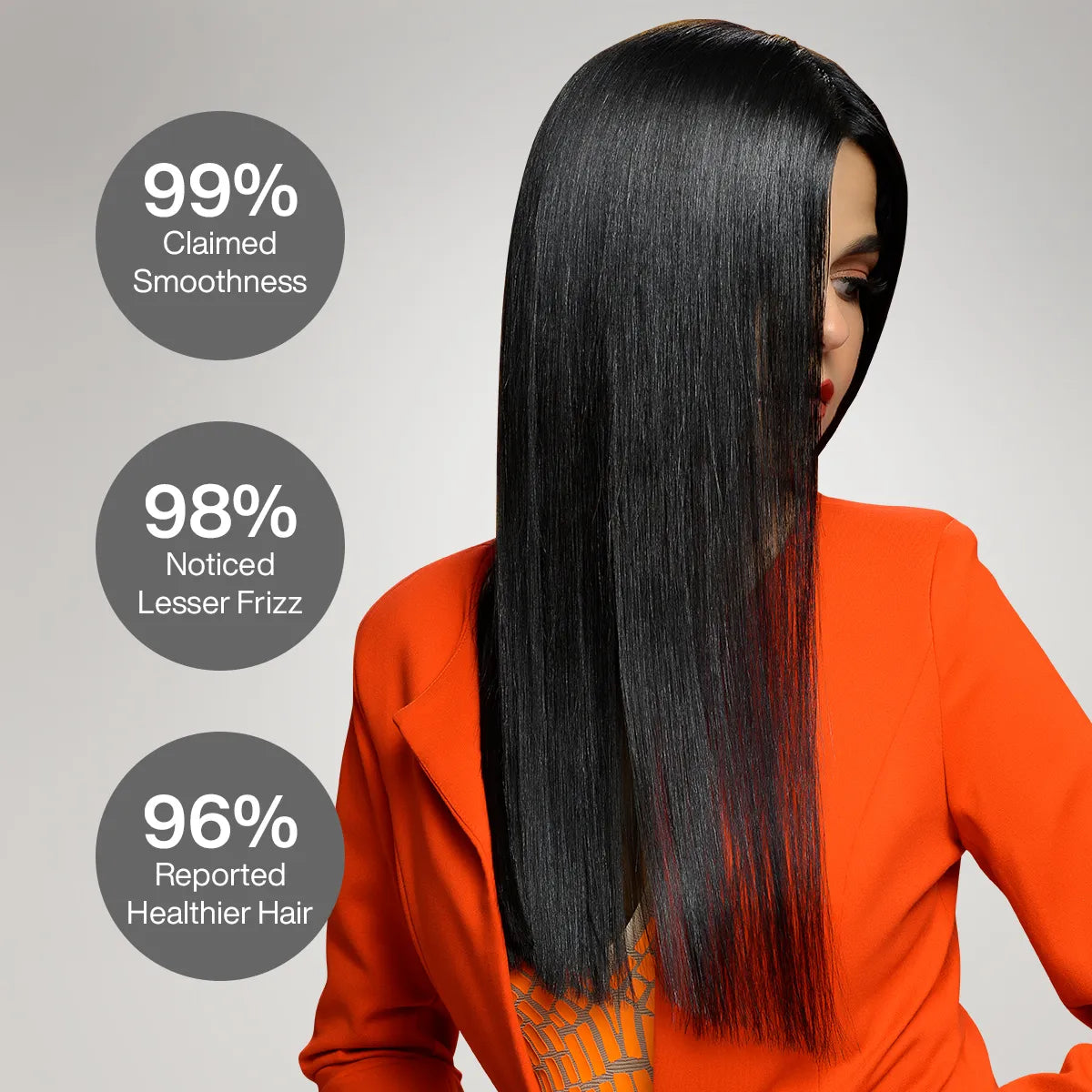 Front View of a Lady After Applying Keratin Treatment